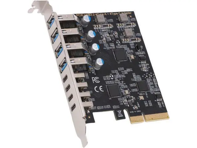 Alt view image 7 of 7 - Zyyini PCIe to USB 3.2 Gen 2 Card, 10Gbps 4 Type C and 4 Type A 8 Ports PCI Expansion Card, USB Controller Adapter, for Wins Linux OS X, for Desktop PC