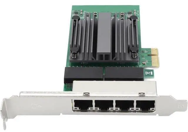 Main image of 100/1000Mbps Gigabit Ethernet PCI Express Network Card, 4 RJ45 Ports Gigabit Ethernet Server Adapter for 82571 Chip, Network Card with 8 LED Indicators