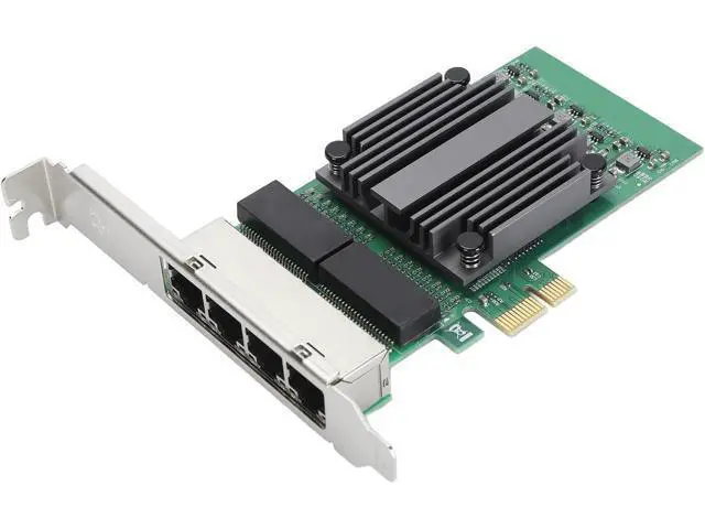 Alt view image 2 of 7 - 100/1000Mbps Gigabit Ethernet PCI Express Network Card, 4 RJ45 Ports Gigabit Ethernet Server Adapter for 82571 Chip, Network Card with 8 LED Indicators