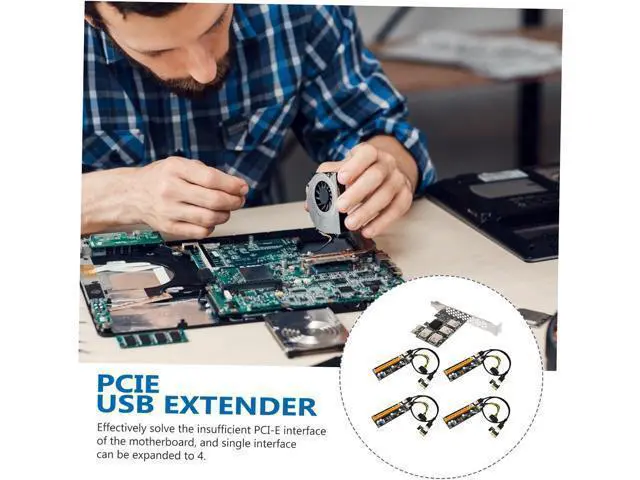 Alt view image 2 of 7 - Pci-e Extender USB Card Adapter with Terminal Plug High Performance Stable Pci Express Expansion for Multiple USB Devices Easy Installation for Desktop