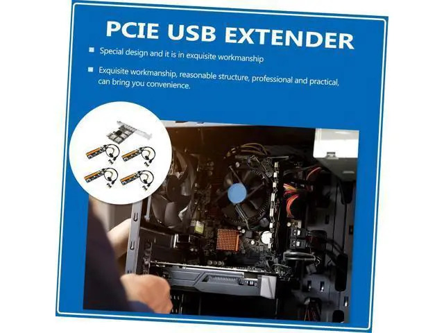 Alt view image 5 of 7 - Pci-e Extender USB Card Adapter with Terminal Plug High Performance Stable Pci Express Expansion for Multiple USB Devices Easy Installation for Desktop