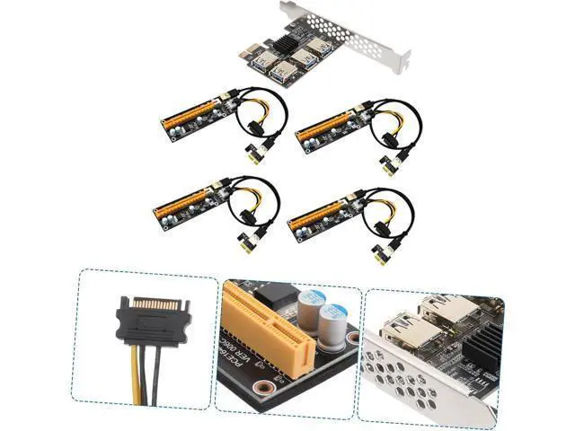Alt view image 7 of 7 - Pci-e Extender USB Card Adapter with Terminal Plug High Performance Stable Pci Express Expansion for Multiple USB Devices Easy Installation for Desktop