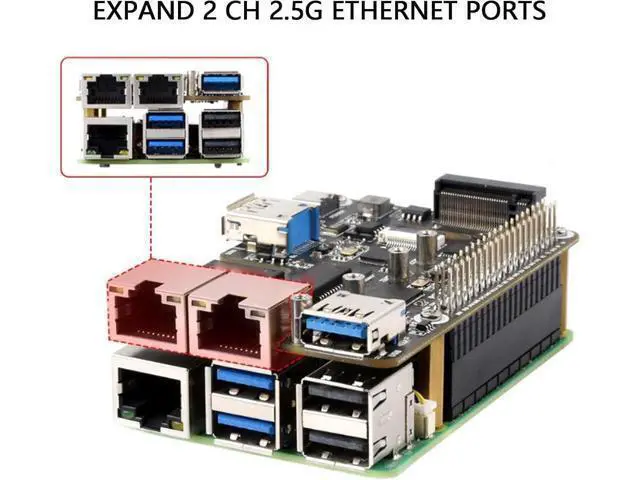 Alt view image 4 of 7 - ciciglow PCIe to USB 3.2 Gen1 M.2 NVMe Adapter, 2.5G Ethernet Adapter Dual Port Expansion Card with USB 3.2 Gen1 and Gigabit LAN, Support 2230/2242/2260/2280 SSD