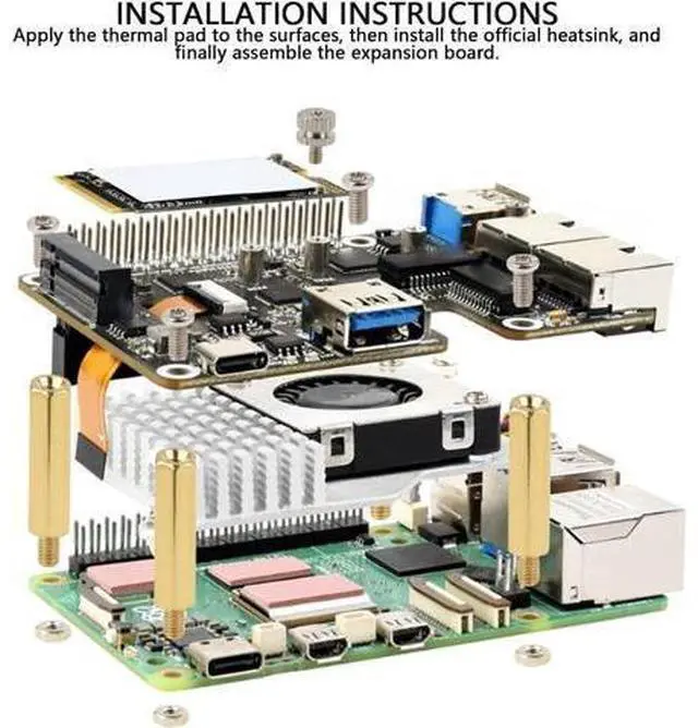 Alt view image 2 of 7 - ciciglow PCIe to USB 3.2 Gen1 M.2 NVMe Adapter, 2.5G Ethernet Adapter Dual Port Expansion Card with USB 3.2 Gen1 and Gigabit LAN, Support 2230/2242/2260/2280 SSD