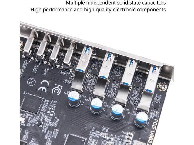 Alt view image 3 of 7 - PCIe to 4 USB 3.2 and 4 Type C Port Expansion Adapter Card 20Gbps Fast Transfer