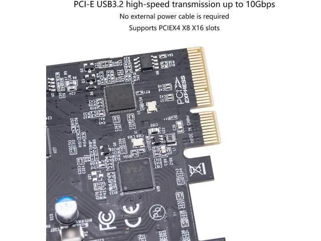Alt view image 6 of 7 - PCIe to 4 USB 3.2 and 4 Type C Port Expansion Adapter Card 20Gbps Fast Transfer