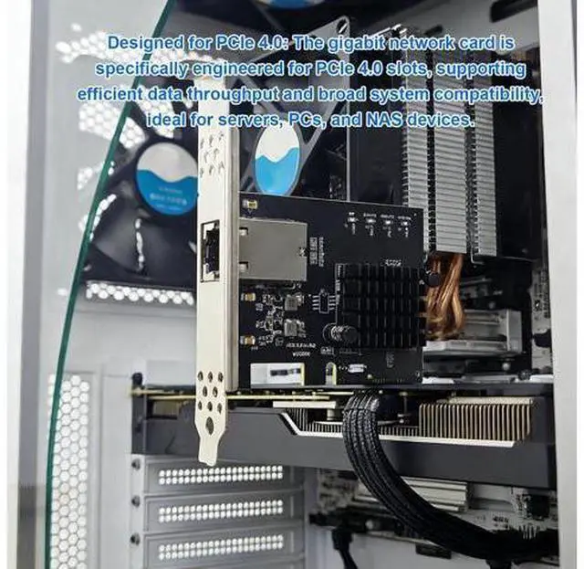 Alt view image 2 of 7 - Bewinner PCIe 4.0 10 Gigabit Network Card, 10Gbps Ethernet Adapter with Realtek RTL8127AT Controller for Desktop Server PC NAS Linux