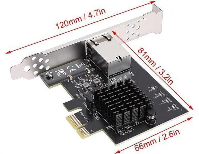 Alt view image 5 of 7 - Bewinner PCIe 4.0 10 Gigabit Network Card, 10Gbps Ethernet Adapter with Realtek RTL8127AT Controller for Desktop Server PC NAS Linux