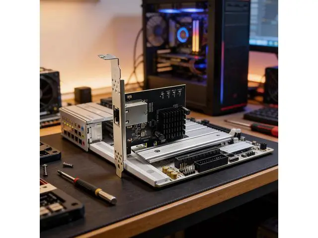 Alt view image 4 of 7 - Bewinner PCIe 4.0 10 Gigabit Network Card, 10Gbps Ethernet Adapter with Realtek RTL8127AT Controller for Desktop Server PC NAS Linux