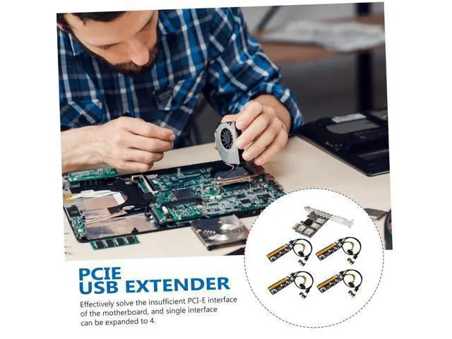 Alt view image 3 of 7 - ARTIBETTER Pci E Extender Card Port USB Adapter with Terminal Plug Stable Pci Express Expansion for Desktop Computers No External Power Required Reliable Data Transmission Motherboard