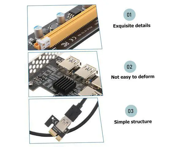 Alt view image 6 of 7 - ARTIBETTER Pci E Extender Card Port USB Adapter with Terminal Plug Stable Pci Express Expansion for Desktop Computers No External Power Required Reliable Data Transmission Motherboard