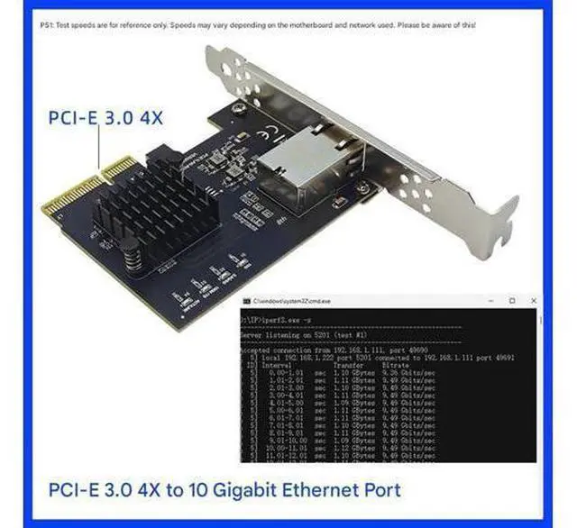 Alt view image 6 of 7 - 10 Gigabit Ethernet Networking Card PCIE3.0 4X 10Gb RTL8127AT Chip Gigabit Ethernet PCIE Adapter 10000Mbps for PC