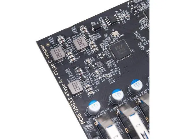 Alt view image 3 of 7 - PCIe to 4 USB 3.2 and 4 Type C Port Expansion Adapter Card 20Gbps Fast Transfer for Desktops Connection More Devices PCIe Expansion Card