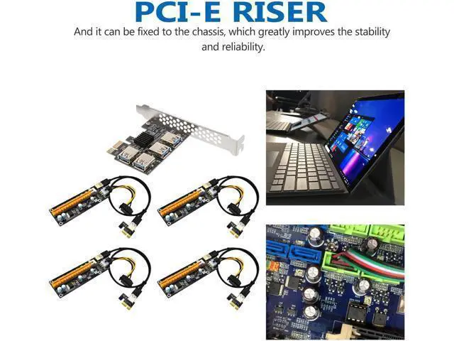 Alt view image 4 of 7 - PCI-E Adapter Card USB Riser Extension Port PCI-E to USB Expansion for Mining Computers Reliable Data Transfer Performance Compatible with Desktop Motherboards