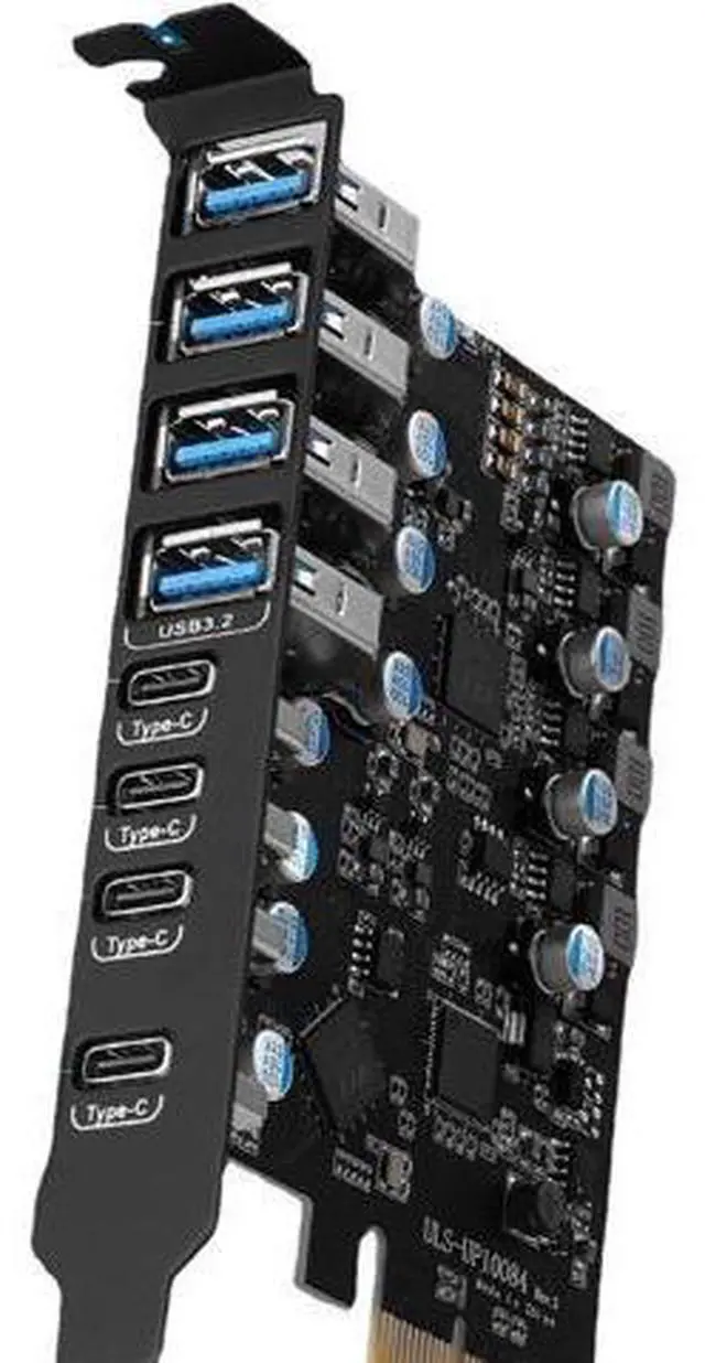 Main image of 8-Port PCIe to USB3.2 Card Expansion 20Gbps 8 Ports 1 Type-C X 4 & 1 TypeA Splitter Adapter UsbC Controller Interface Ultra-Fast Expansion
