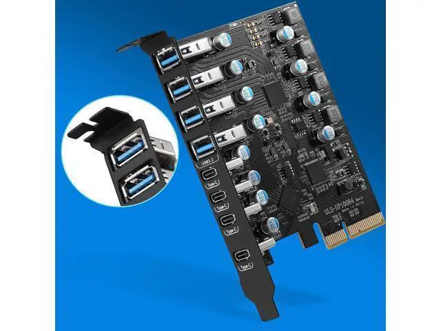 Alt view image 7 of 7 - ljhnba PCIE USB3.2 High Speed Expansion Card TypeC + USB3.2 PCI-E X16 for Desktop Computer PCIE USB Adapter