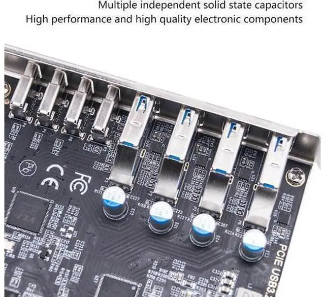 Alt view image 3 of 7 - PCIe to USB3.2 20Gbps Expansion Card 8 Port Adapter with 4 USB TypeA and 4 USB Type C Ports ASM3142+VL822 for Desktop PCIe Expansion Card