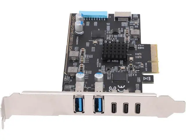 Alt view image 3 of 7 - Jiawu PCIe Adapter Card, HighSpeed PCI Express Adapter for Seamless Data Transfer, 10Gbps PCIe to Type C USB 3.0 for Desktop Computers, MultiPort Expansion