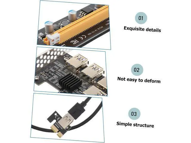 Alt view image 7 of 7 - Artibetter Pci-e Riser Extension Card with USB Ports Pci Express Adapter for Mining and Gaming Easy Installation Stable and Reliable Performance for Desktop Expansion