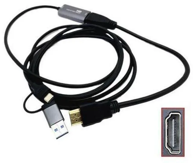 Main image of 2in1 USB to MI NI HDMI-Compatible Video Capture Card Live Streaming Cable(2m A Type)