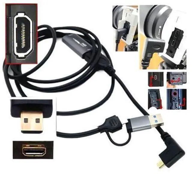 Main image of 2in1 USB to MI NI HDMI-Compatible Video Capture Card Live Streaming Cable(2m Micro 2)