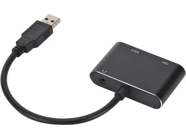 Alt view image 4 of 4 - 1080P USB3.0 to HDMI-Compatible+VGA Audio Video Converter Cable for Monitor HDTV Projector Laptop Computer Dual Screen Display