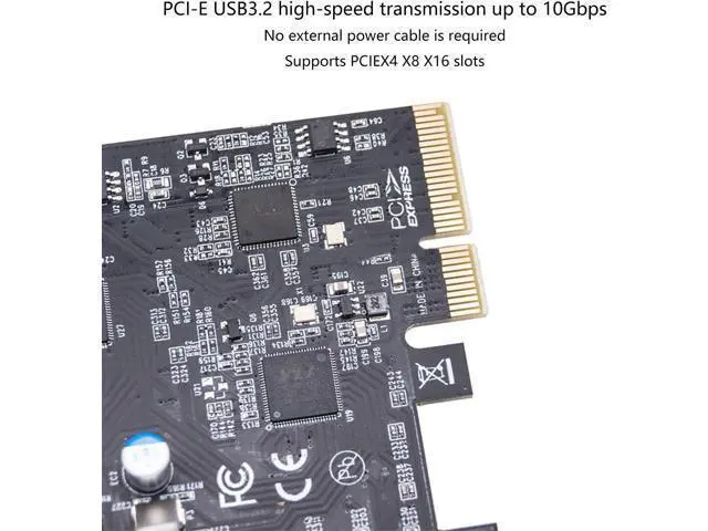 Alt view image 3 of 7 - PCIe to USB3.2 20Gbps Expansion Card 8 Port Adapter with 4 USB TypeA and 4 USB Type C Ports ASM3142+VL822 for Desktop
