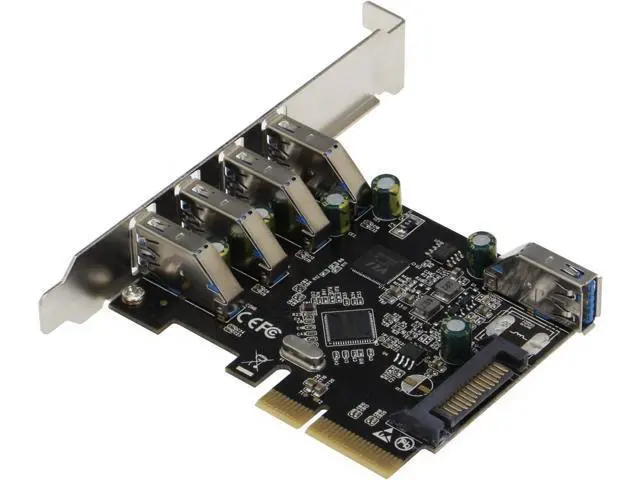 Alt view image 3 of 3 - SEDNA - PCIe 5 Port (4E1I) USB 3.1 Gen II (10Gbps) Adapter Card with Low and Standard Profile Brackets
