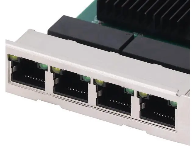 Alt view image 6 of 7 - Gigabit PCIe X4 Network Card with BCM5719 4 Port 1000Mbps Ethernet Adapter with 8 LED Indicators for Desktop, PC Workstation and Server