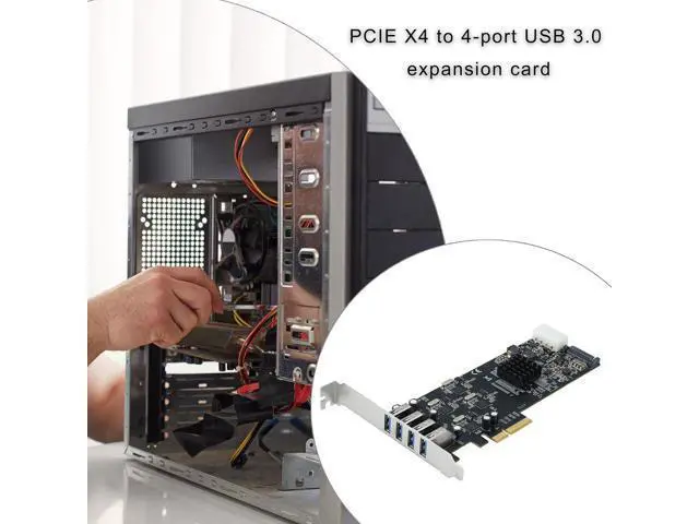 Alt view image 4 of 7 - PCIe 4 to USB3.0 Adapter Card with Four Fast Speed Channel for PC Upgrades