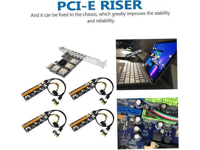 Alt view image 3 of 7 - KALLORY Pci E Extender to USB Port Pci Express Adapter Card with Plated Connectors Superspeed Expansion for Mining and Desktop Practical Multi Port