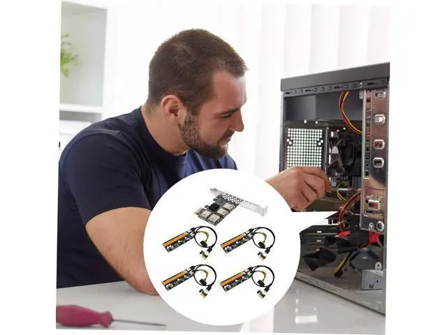 Alt view image 4 of 7 - KALLORY Pci E Extender to USB Port Pci Express Adapter Card with Plated Connectors Superspeed Expansion for Mining and Desktop Practical Multi Port