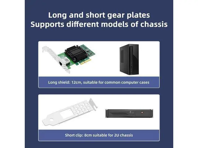 Alt view image 6 of 7 - 10GBASE-T Single Port Server Network Card, PCIe X4 Interface with Marvell AOC107 Chip, Gigabit Ethernet Adapter for Servers/Workstations
