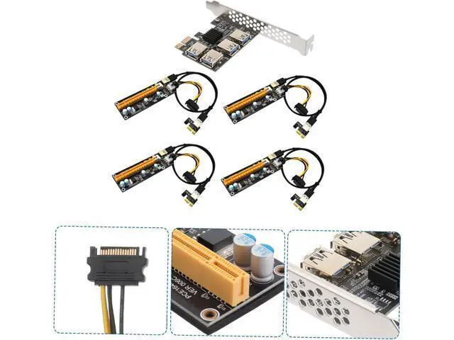 Alt view image 3 of 7 - Pci-e to USB Expansion Card to Pci-e Riser Adapter for Mining Easy Installation with High Reliability Play Design for Gpu Connectivity