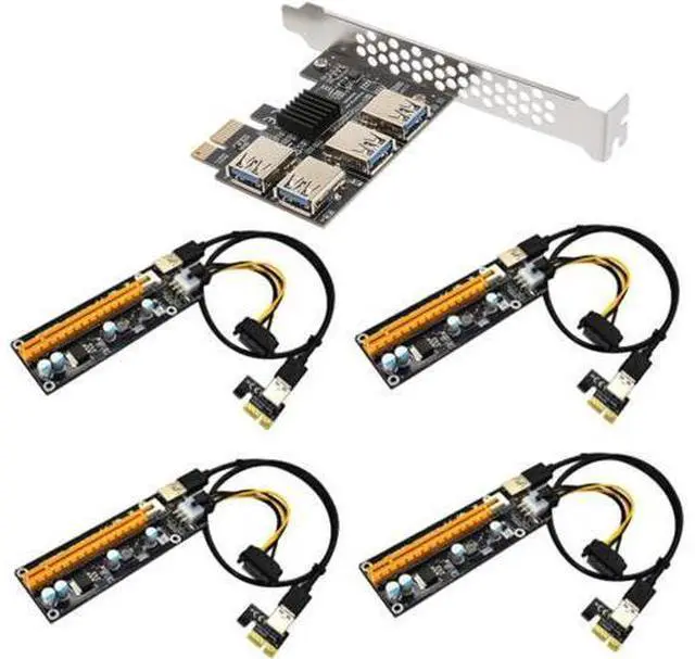 Main image of KOMBIUDA Pci E to USB Riser Extension Card Mining Computer Supply Pci Express Riser Adapter with Power Connectors Stable High Performance