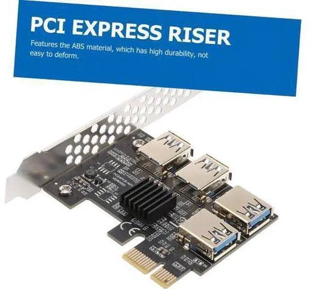 Alt view image 4 of 5 - KOMBIUDA Pci E to USB Riser Extension Card Mining Computer Supply Pci Express Riser Adapter with Power Connectors Stable High Performance