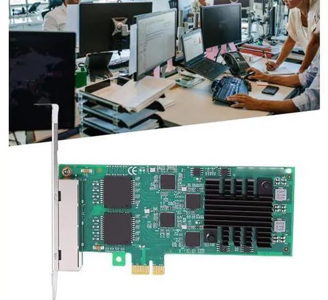 Alt view image 3 of 7 - Gigabit Network Card, PCIe 2.1 x1 Ethernet Adapter with 4 RJ45 Ports, for Server Desktop and Industrial Applications