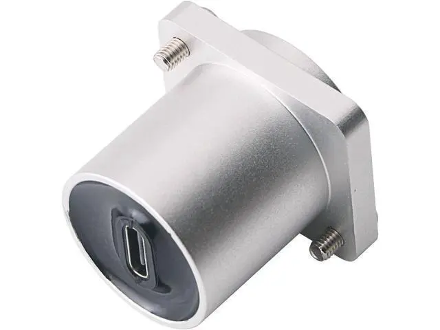 Alt view image 4 of 6 - USB USBC Type C Typec Female to Female F-F Panel Mount Extention Round Metal Adapter(Black)