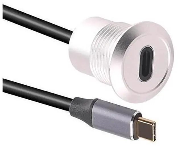 Main image of USB USBC Type C Typec Female to Female F-F Panel Mount Extention Round Metal Adapter