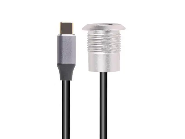 Alt view image 2 of 5 - USB USBC Type C Typec Female to Female F-F Panel Mount Extention Round Metal Adapter