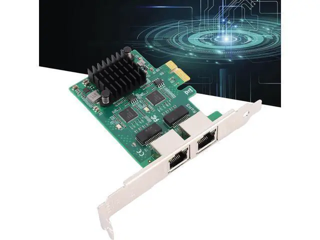 Alt view image 5 of 7 - Jectse Dual Port Network Card 2 x RJ45 Gigabit Ethernet Adapter with Controller Gold Plated for Desktop PC 10 100 1000Mbps Wired Connection