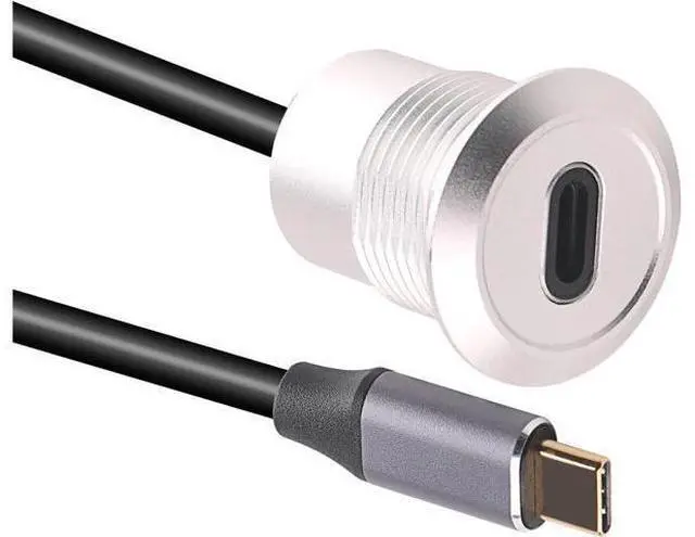 Main image of USB USBC Type C Typec Female to Female F-F Panel Mount Extention Round Metal Adapter