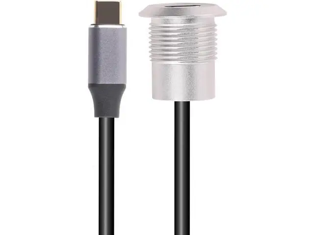 Alt view image 2 of 5 - USB USBC Type C Typec Female to Female F-F Panel Mount Extention Round Metal Adapter