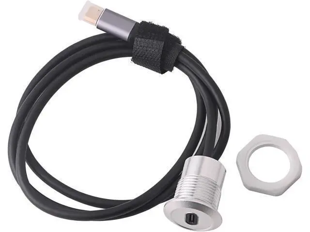 Alt view image 3 of 5 - USB USBC Type C Typec Female to Female F-F Panel Mount Extention Round Metal Adapter
