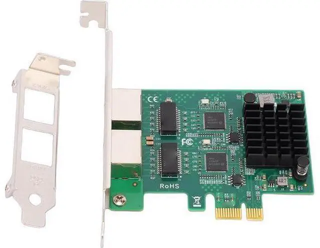 Main image of Yunseity Network Card, Dual RJ45 Port 10 100 1000Mbps Gigabit Wired Ethernet Adapter with Gold Plated Connectors and Heatsink, for Desktop PC