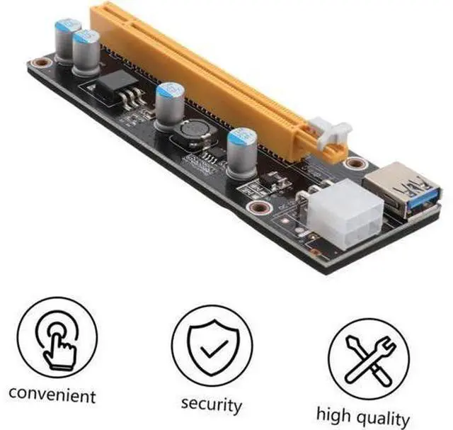 Alt view image 2 of 5 - KOMBIUDA Pci E to USB Riser Extension Card Mining Computer Supply Pci Express Riser Adapter with Power Connectors Stable High Performance