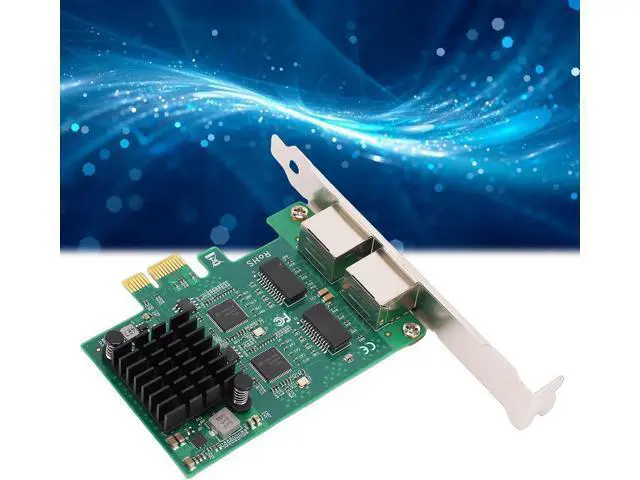 Alt view image 4 of 7 - Yunseity Network Card, Dual RJ45 Port 10 100 1000Mbps Gigabit Wired Ethernet Adapter with Gold Plated Connectors and Heatsink, for Desktop PC