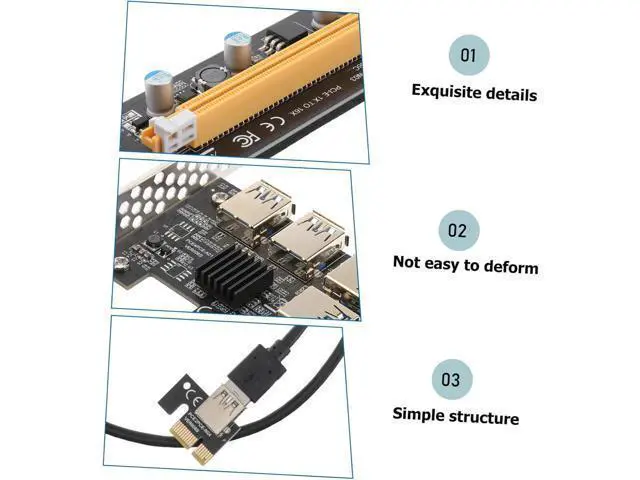 Alt view image 6 of 7 - STOBOK Pci-e to USB Extender Riser Play Pcie Adapter for Mining High Reliability with Direct Motherboard Connection Easy Installation for Graphics Cards