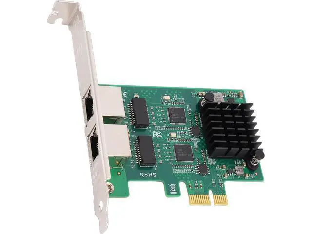 Alt view image 6 of 7 - Yunseity Network Card, Dual RJ45 Port 10 100 1000Mbps Gigabit Wired Ethernet Adapter with Gold Plated Connectors and Heatsink, for Desktop PC