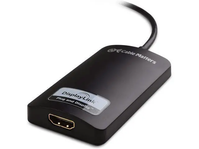 Alt view image 4 of 7 - Cable Matters SuperSpeed USB 3.0 to HDMI Adapter (USB to HDMI Adapter) for Windows in Black & 6 Foot Mini DisplayPort to HDTV Cable